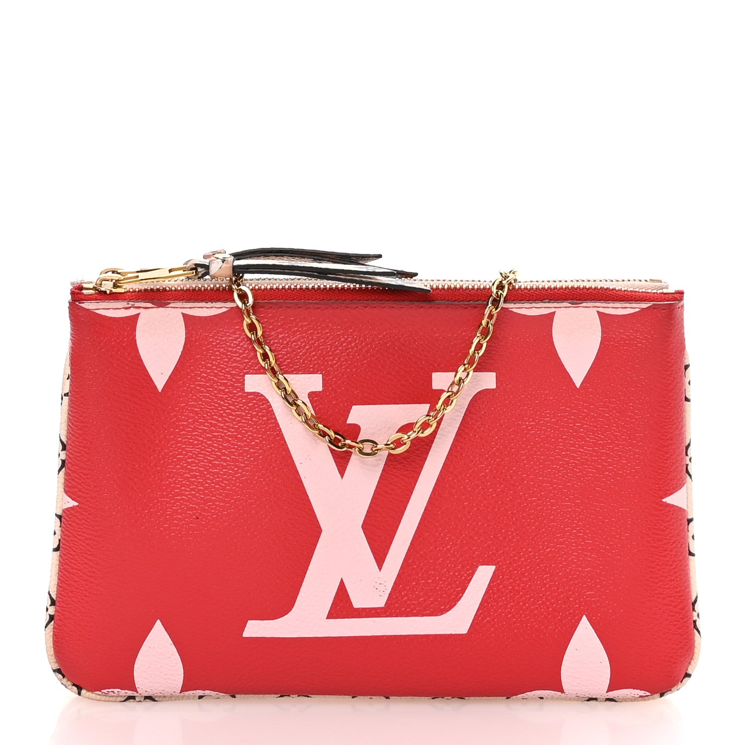 Louis Vuitton Monogram Giant Double Zip Pochette Rouge 1 of 12