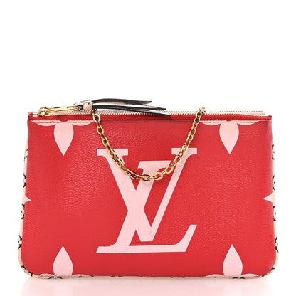 Louis Vuitton Monogram Giant Double Zip Pochette Rouge 1 of 12