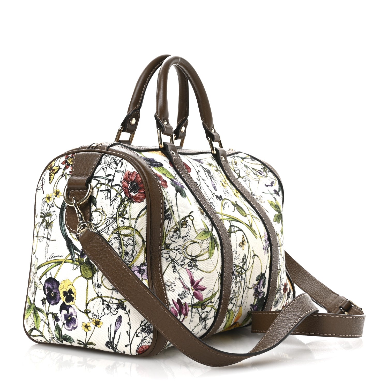 Gucci Canvas Flora Infinity Medium Joy Boston White Multicolor Acero 3 of 12