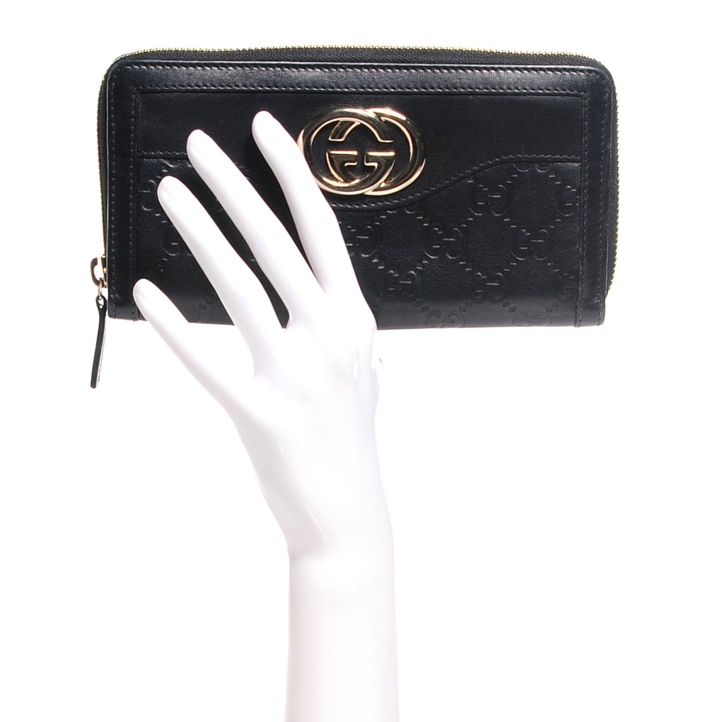Guccissima Sukey Zip Around Wallet Black