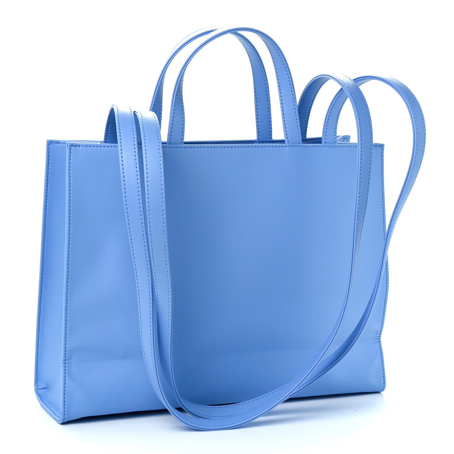 Vegan Leather Medium Shopping Bag Cerulean