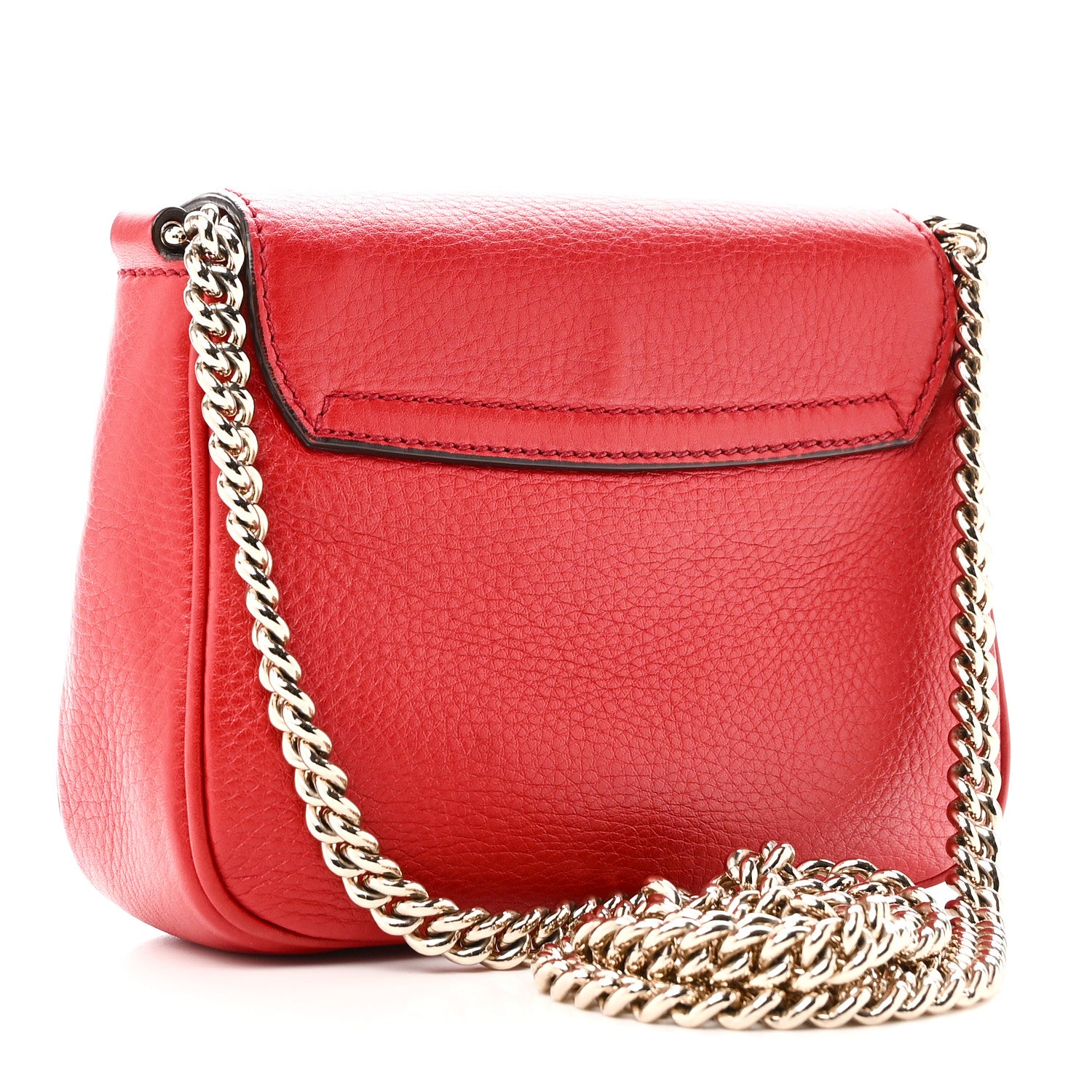 Gucci Pebbled Calfskin Small Soho Flap Crossbody Red 3 of 10