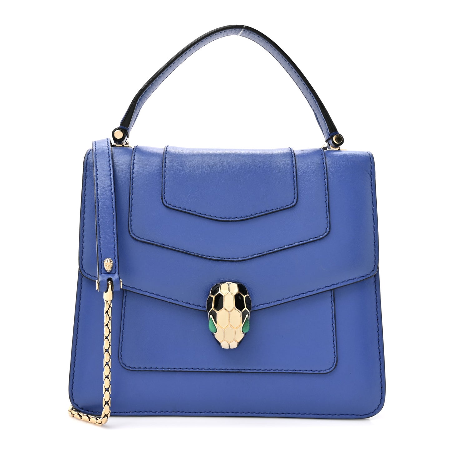 Calfskin Serpenti Forever Top Handle Blue