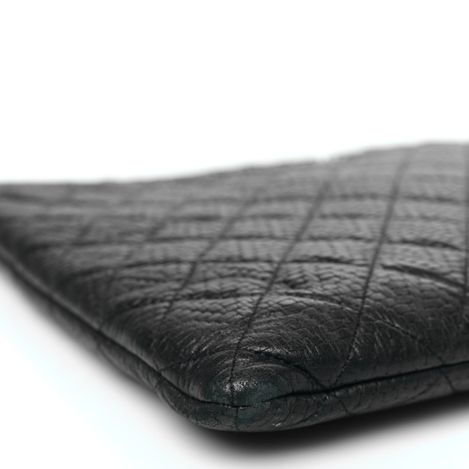 Chanel Woven Lambskin Quilted Large Cosmetic Case Black 9 of 10