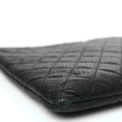 Chanel Woven Lambskin Quilted Large Cosmetic Case Black 9 of 10
