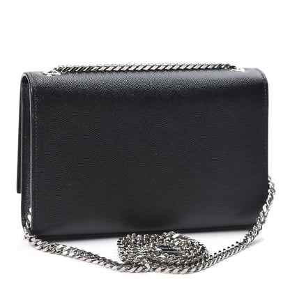 Saint Laurent Grain De Poudre Small Monogram Kate Satchel Black 2 of 10