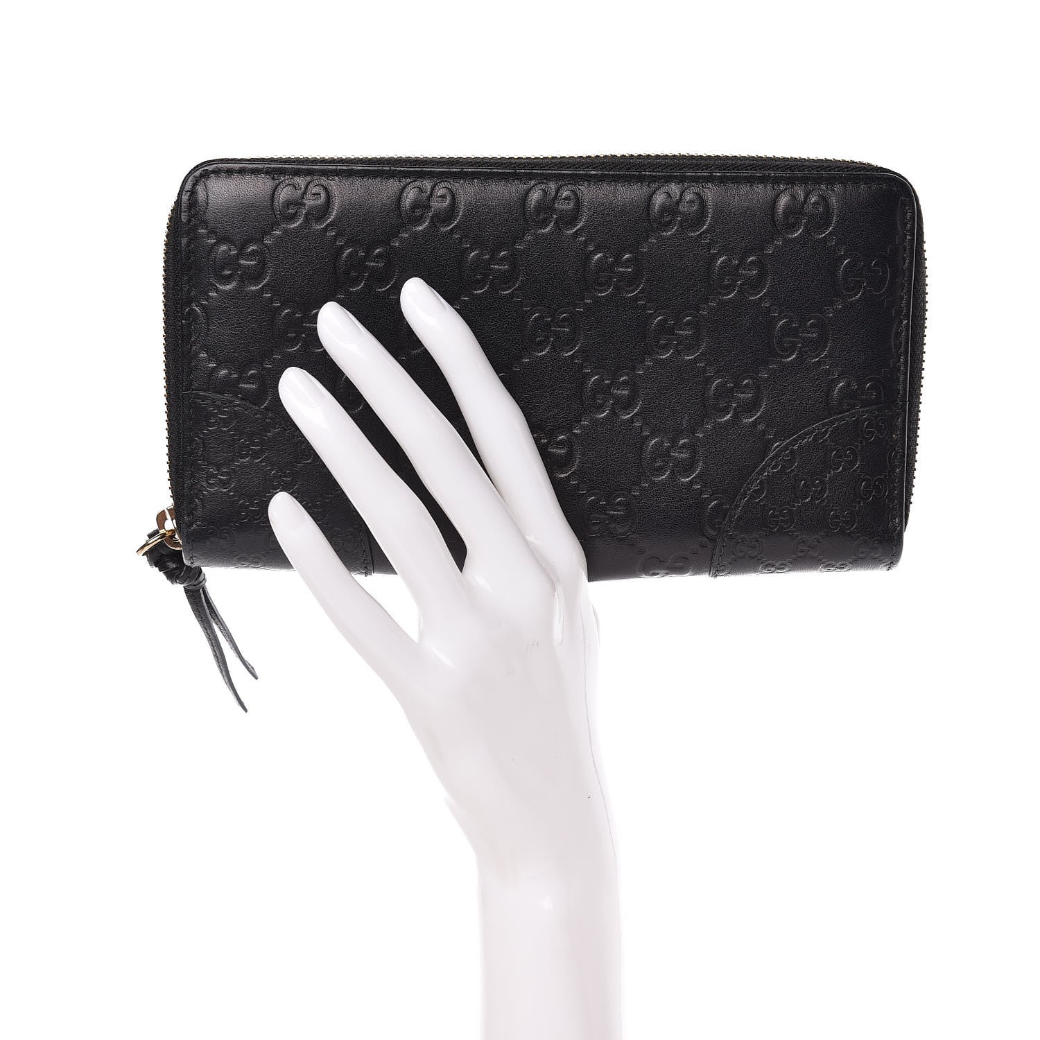 Gucci Guccissima Signature Microguccissima Bree Zip Around Wallet Black 2 of 9