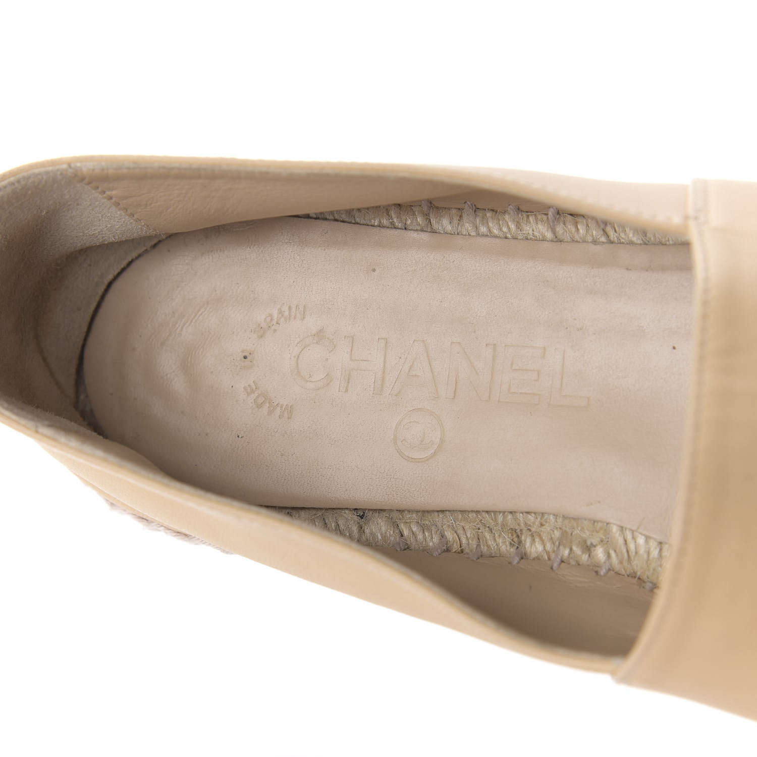Chanel Lambskin CC Espadrilles 39 Beige Black 7 of 9