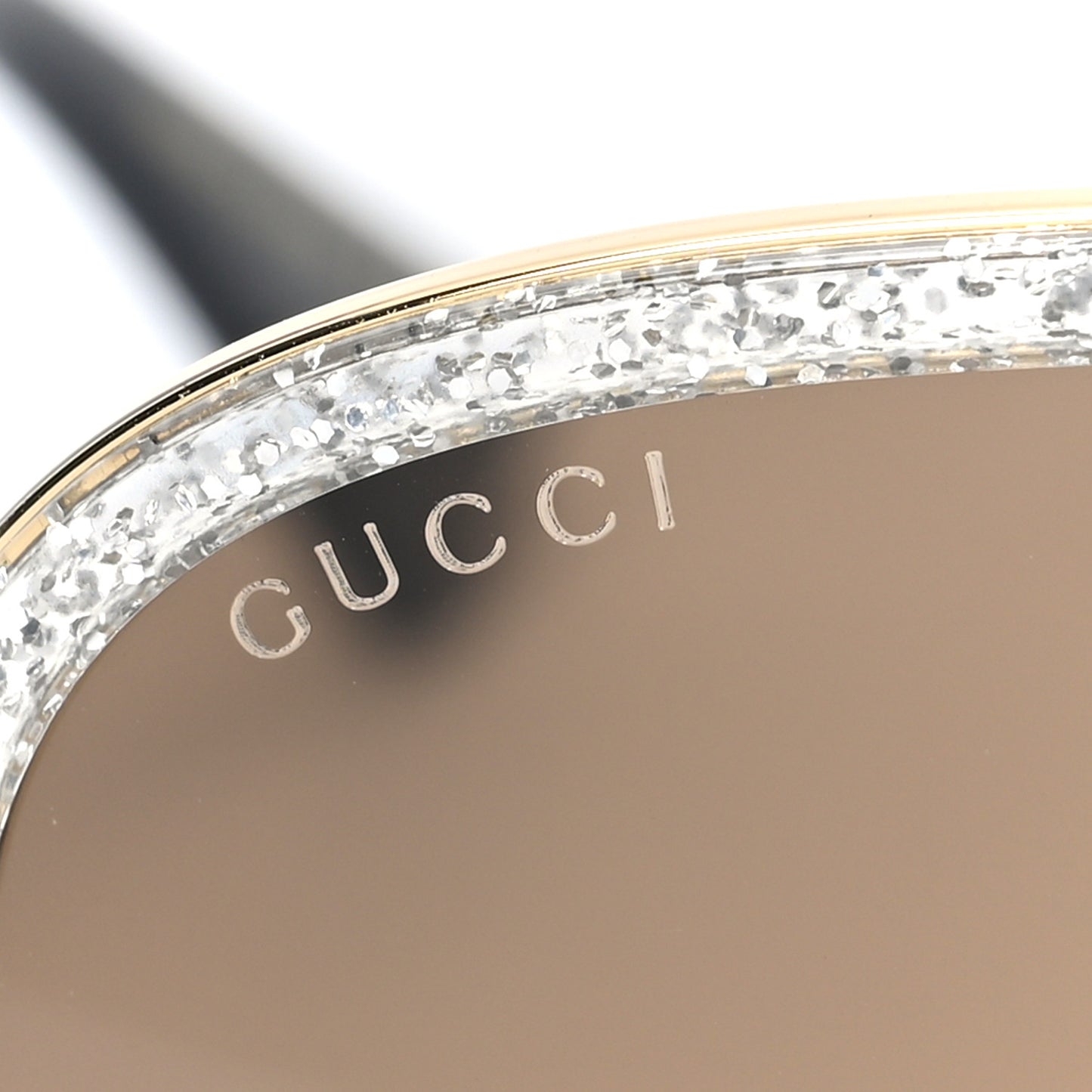 Glitter Aviator Sunglasses GG0062S Gold Brown