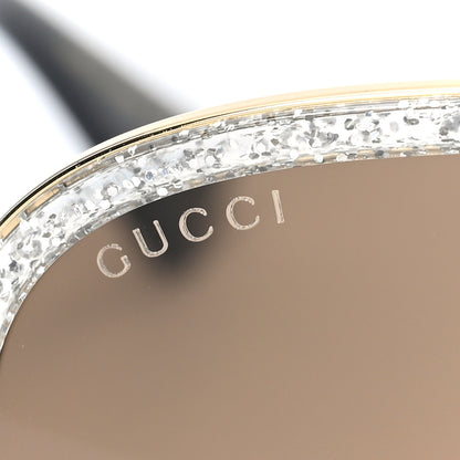 Gucci Glitter Aviator Sunglasses GG0062S Gold Brown 5 of 7