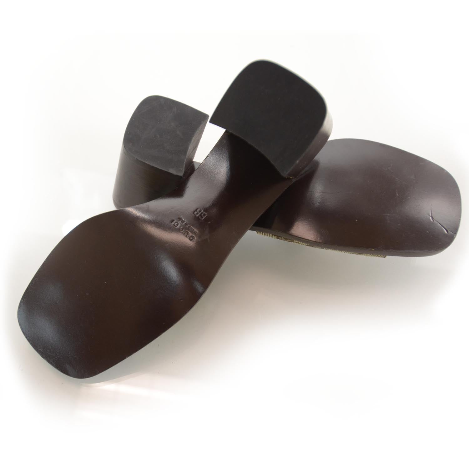 Gucci GG Monogram Mid Heel Slides 6B 4 of 7