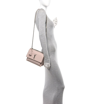 Saint Laurent Calfskin Medium Monogram Sunset Marble Pink 2 of 11