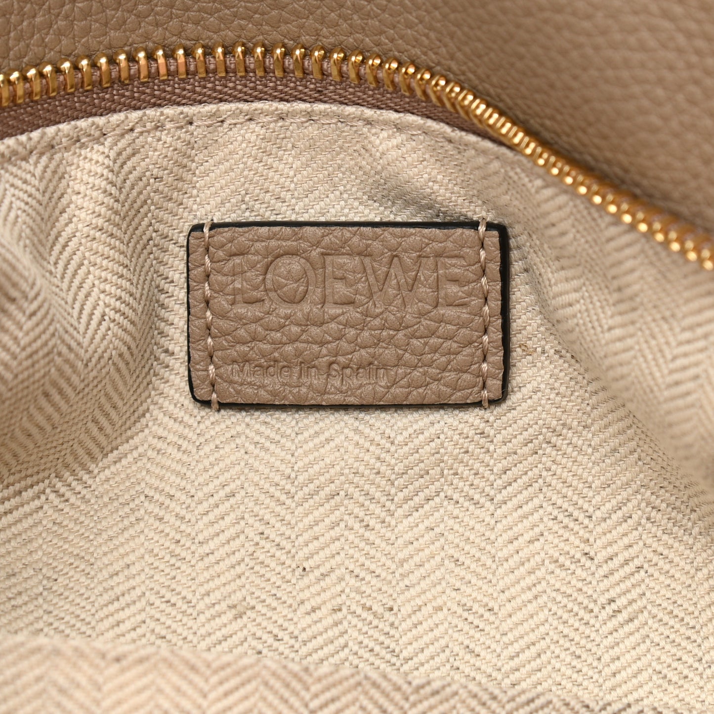Grained Calfskin Small Puzzle Bag Sand