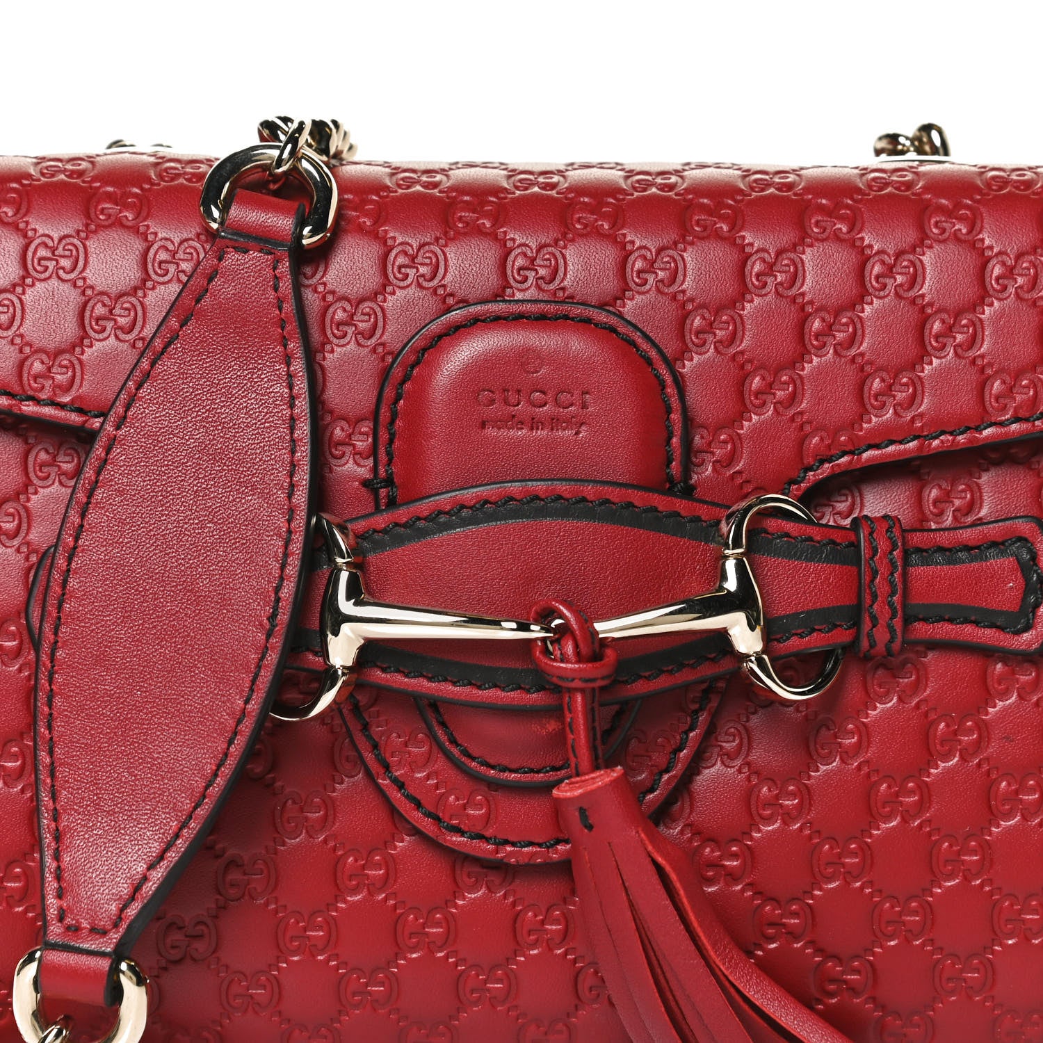 Gucci Soft Microguccissima Mini Emily Chain Shoulder Bag Rosso 8 of 12