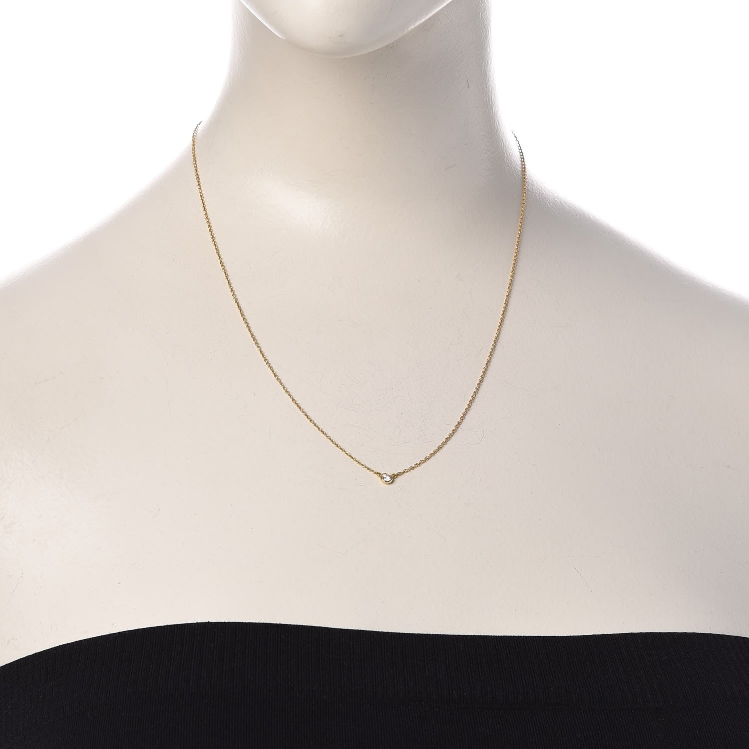 Tiffany 18K Yellow Gold Diamond .08ct Elsa Peretti Diamonds by the Yard Pendant Necklace 2 of 9