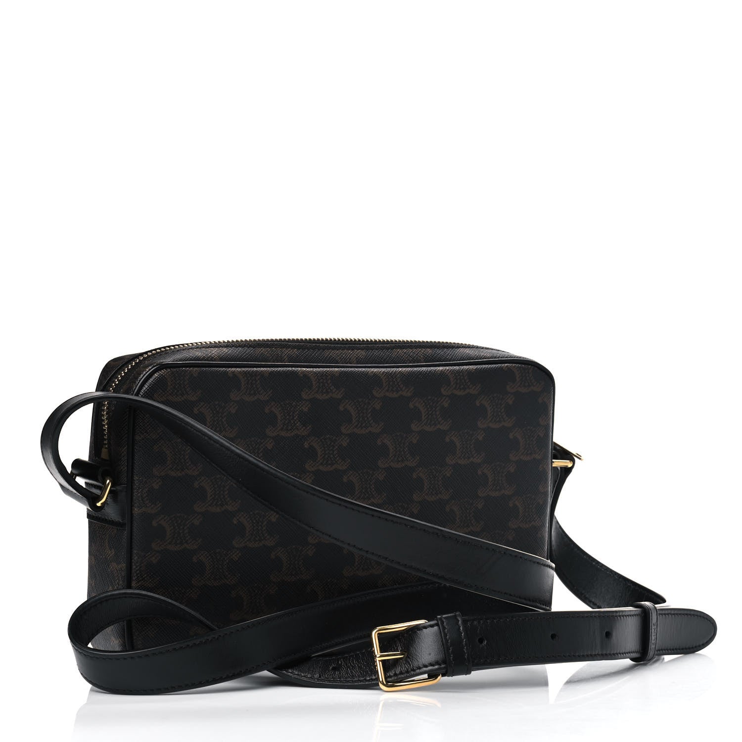 Celine Triomphe Canvas Medium Messenger Bag Black 2 of 7