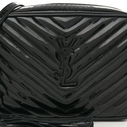 Saint Laurent Patent Calfskin Matelasse Monogram Lou Camera Bag Black 8 of 10