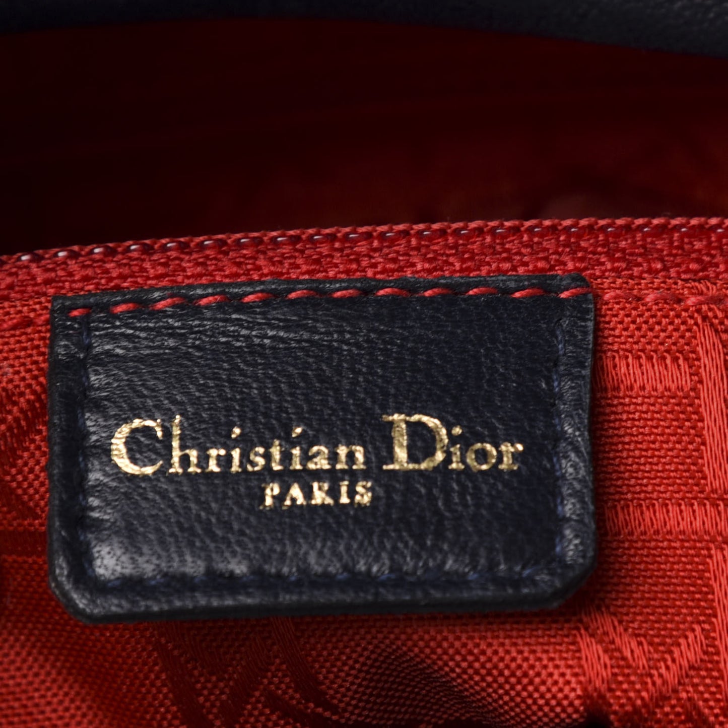 Lambskin Cannage Large Lady Dior Navy Blue