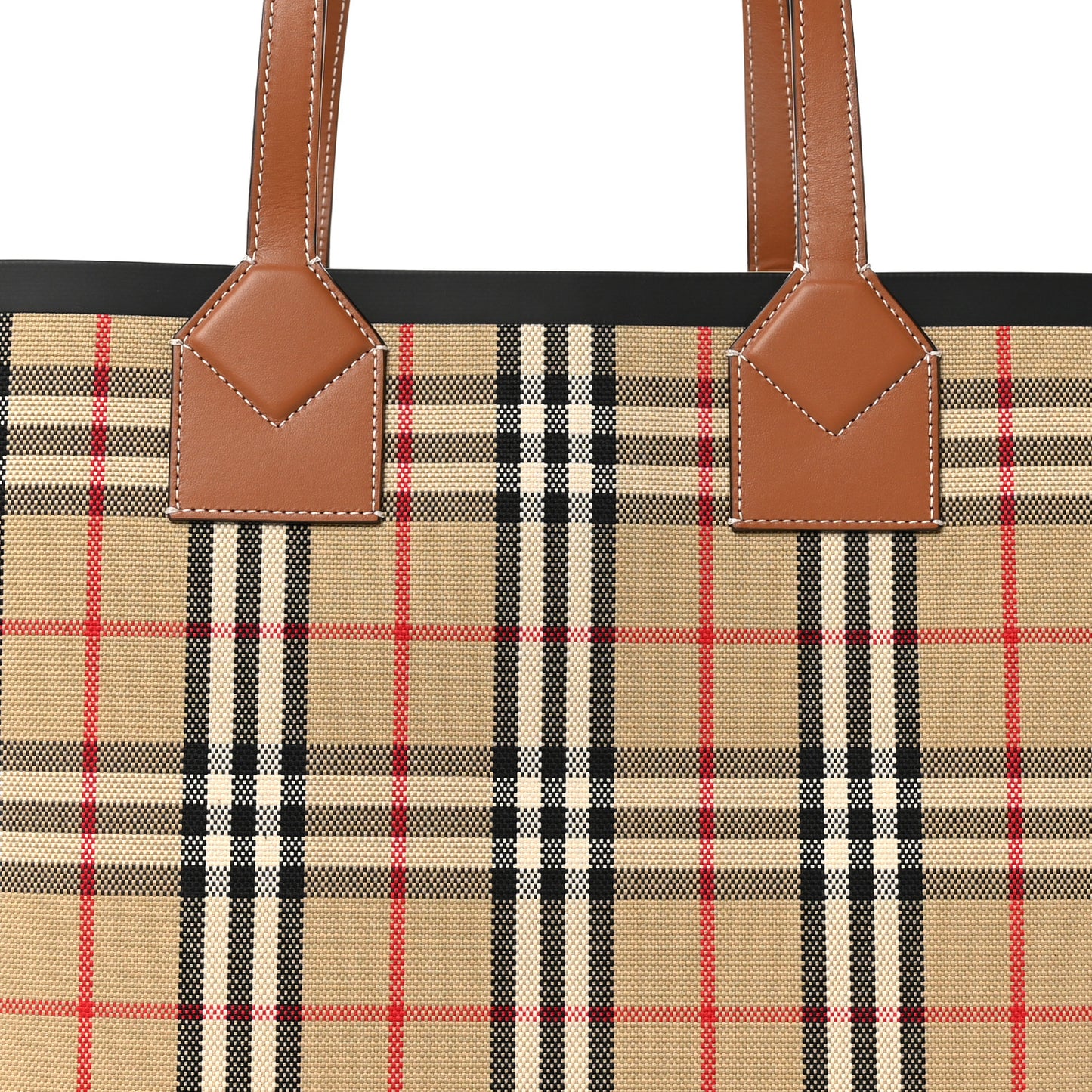Cotton Vintage Check Medium London Tote Bag Briar Brown Black