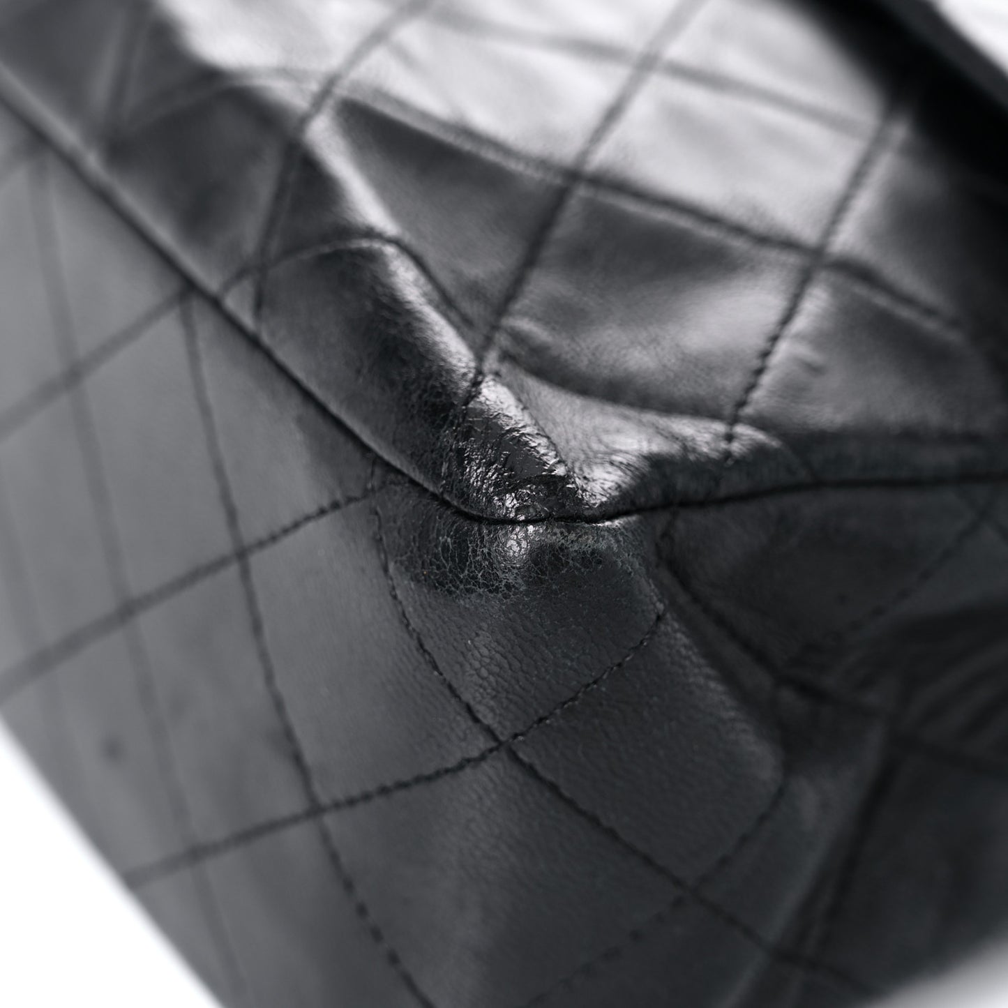 Lambskin Quilted Medium Double Flap Black