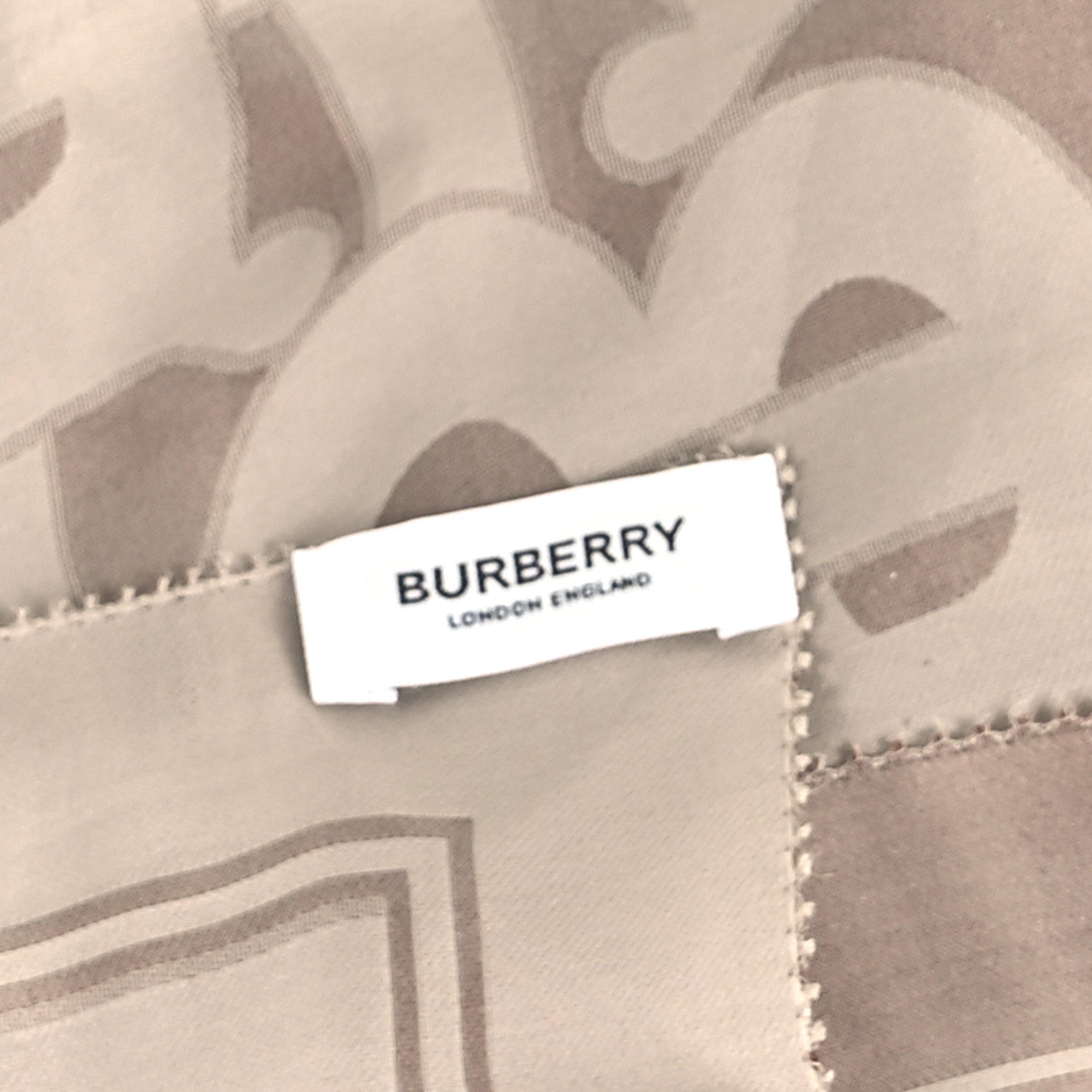 Burberry Silk Monogrammed TB Print Scarf Beige 3 of 3