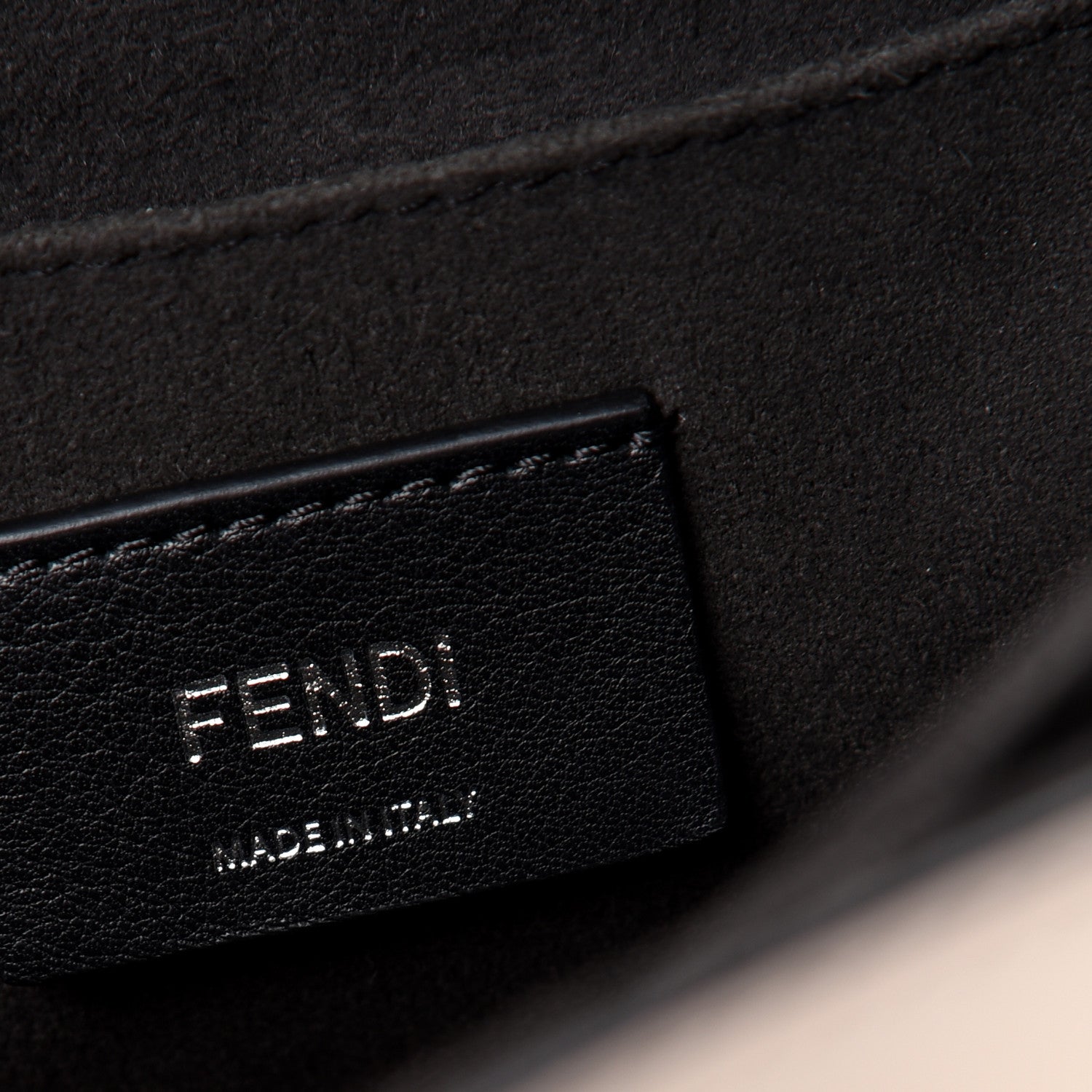 Fendi Vitello Liberty Pearl Bi-Color Flowers and Bows Scalloped Studded Kan I Shoulder Bag Black Camelia 8 of 9