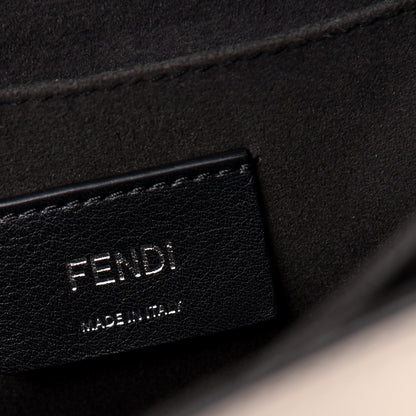 Fendi Vitello Liberty Pearl Bi-Color Flowers and Bows Scalloped Studded Kan I Shoulder Bag Black Camelia 8 of 9