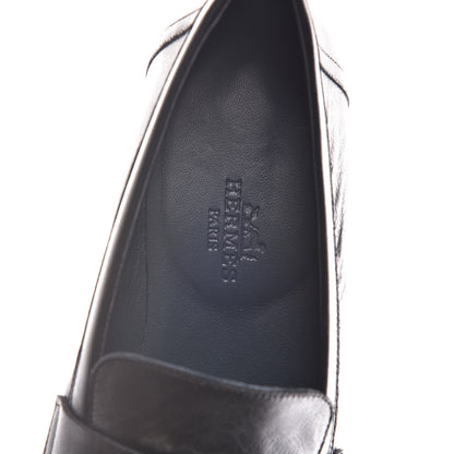 Hermes Goatskin Womens Royal Loafers 36.5 Black 7 of 8