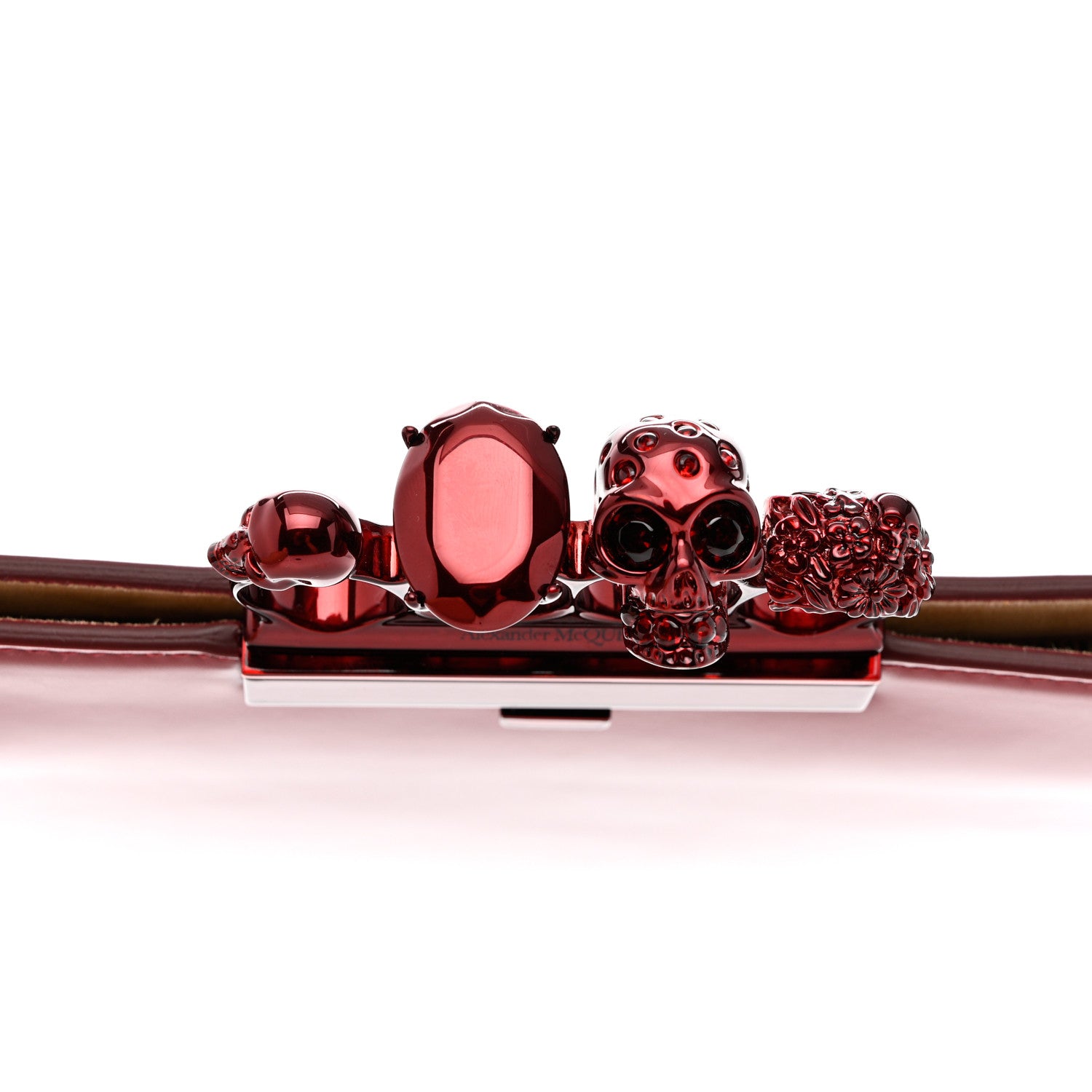 Alexander McQueen Calfskin Knuckle Flat Clutch Oxblood 8 of 11