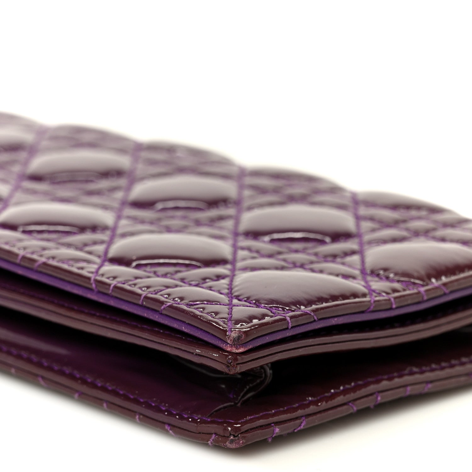 Christian Dior Patent Cannage Lady Dior Convertible Clutch Purple 12 of 12