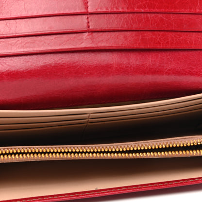 Prada Vitello Shine Zip Flap Wallet Rosso 5 of 9