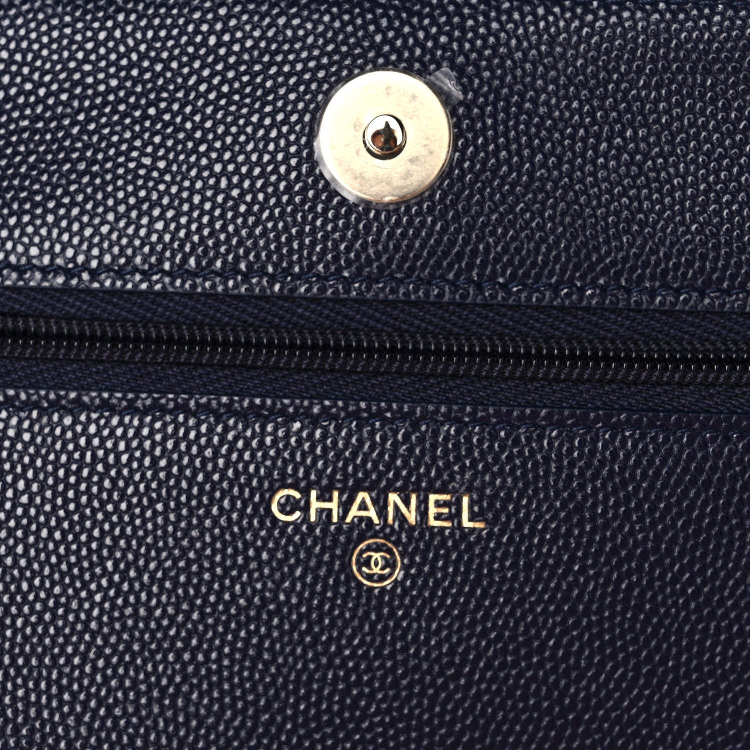Chanel Caviar Quilted Wallet On Chain WOC Navy Blue 6 of 12