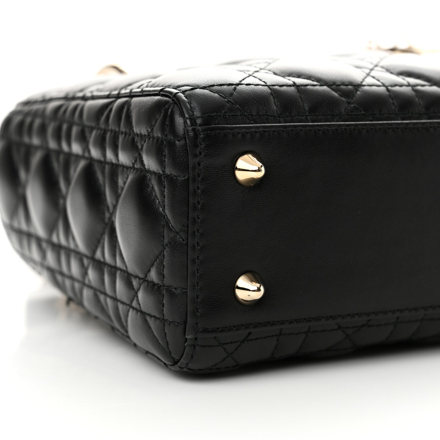 Lambskin Cannage Small Lucky Badges My Lady Dior Black