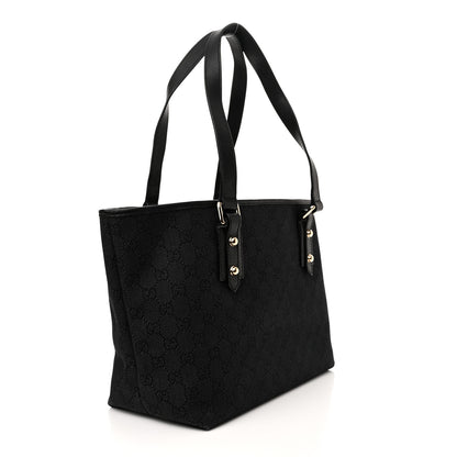 Gucci Denim Monogram Medium Jolicoeur Tote Black 3 of 11