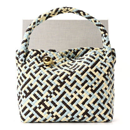 Bottega Veneta Calfskin Intreccio Tricolor Tosca Shoulder Bag Bitter Chocolate Zest Washed Topazio 11 of 11