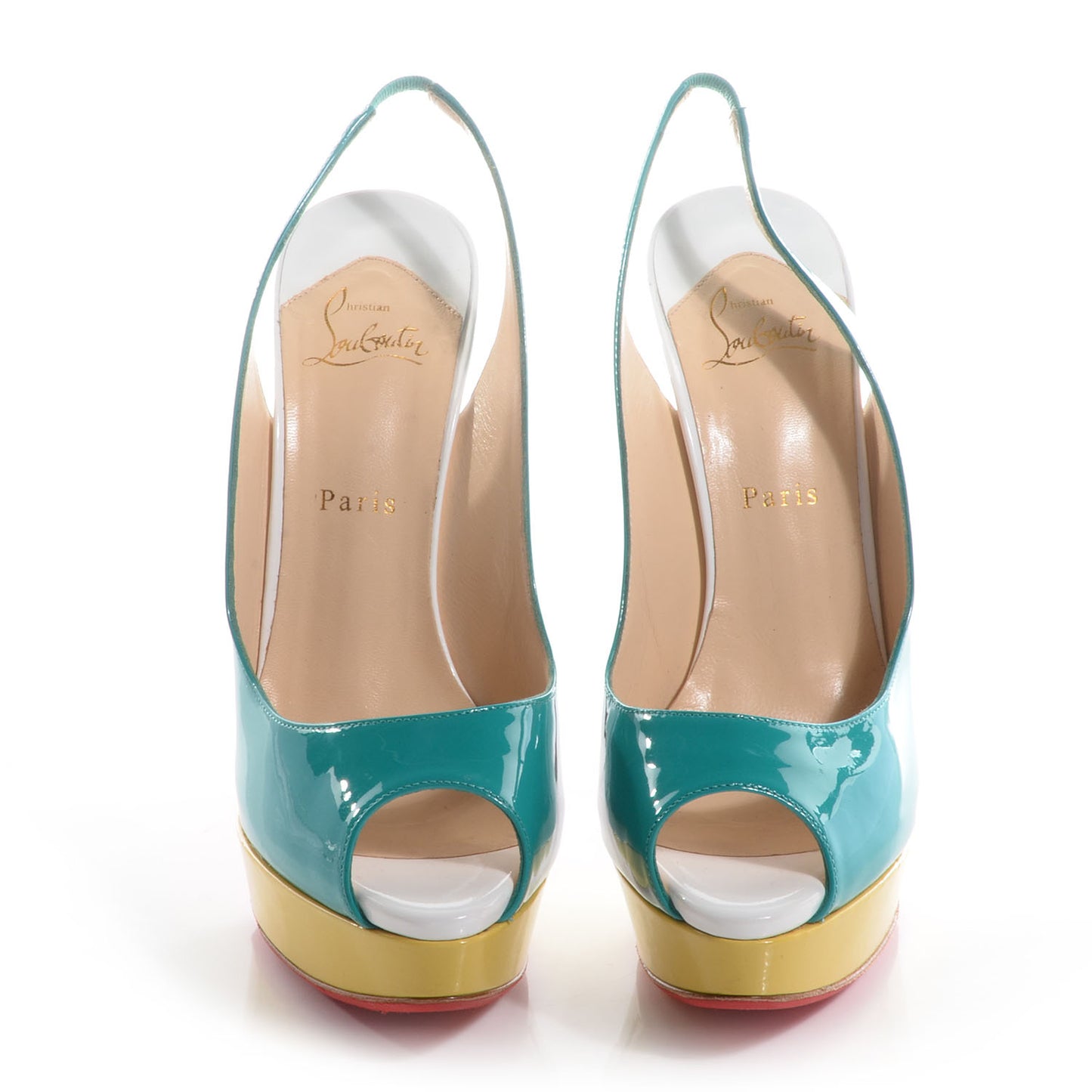 Patent Lady Peep Sling 150 Pumps 41 Caraibes Canari