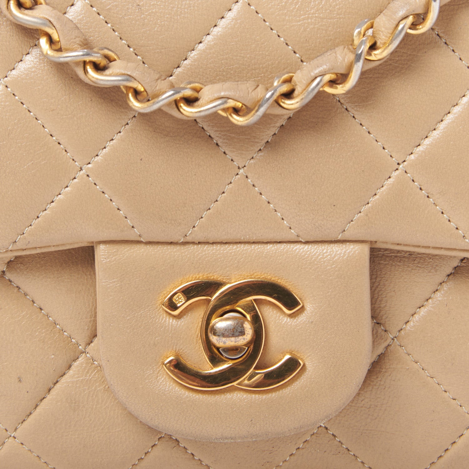 Chanel Lambskin Quilted Small Double Flap Beige 8 of 12