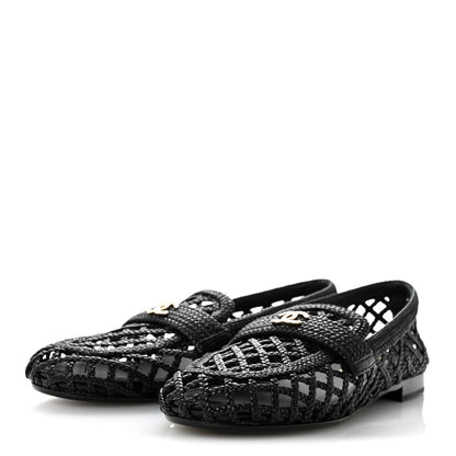 Chanel Braided Lambskin CC Mocassin Loafers 39 Black 4 of 9