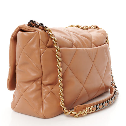 Chanel Lambskin Quilted Maxi Chanel 19 Flap Brown 3 of 10