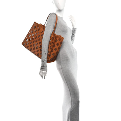 Gucci Calfskin GG Monogram Diamond Cut Medium Ophidia Tote Bag Brown 2 of 10