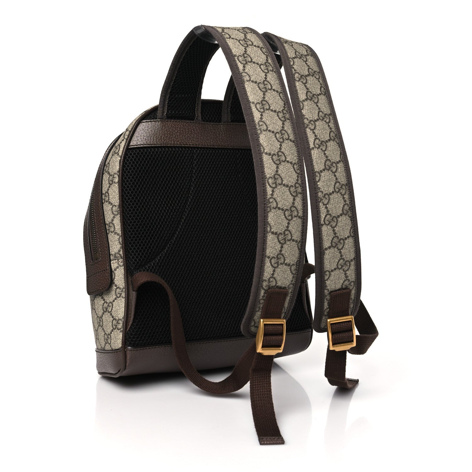 Gucci GG Supreme Monogram Calfskin Web Small Ophidia Day Backpack Beige Ebony New Acero 3 of 10
