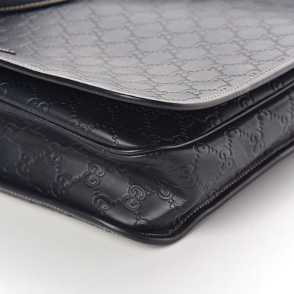 Gucci Guccissima Large Flap Messenger Bag Navy 9 of 9