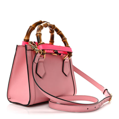 Gucci Wonka Grain Calfskin Mini Diana Tote Bag Wild Rose Fuxia Fluo 3 of 13