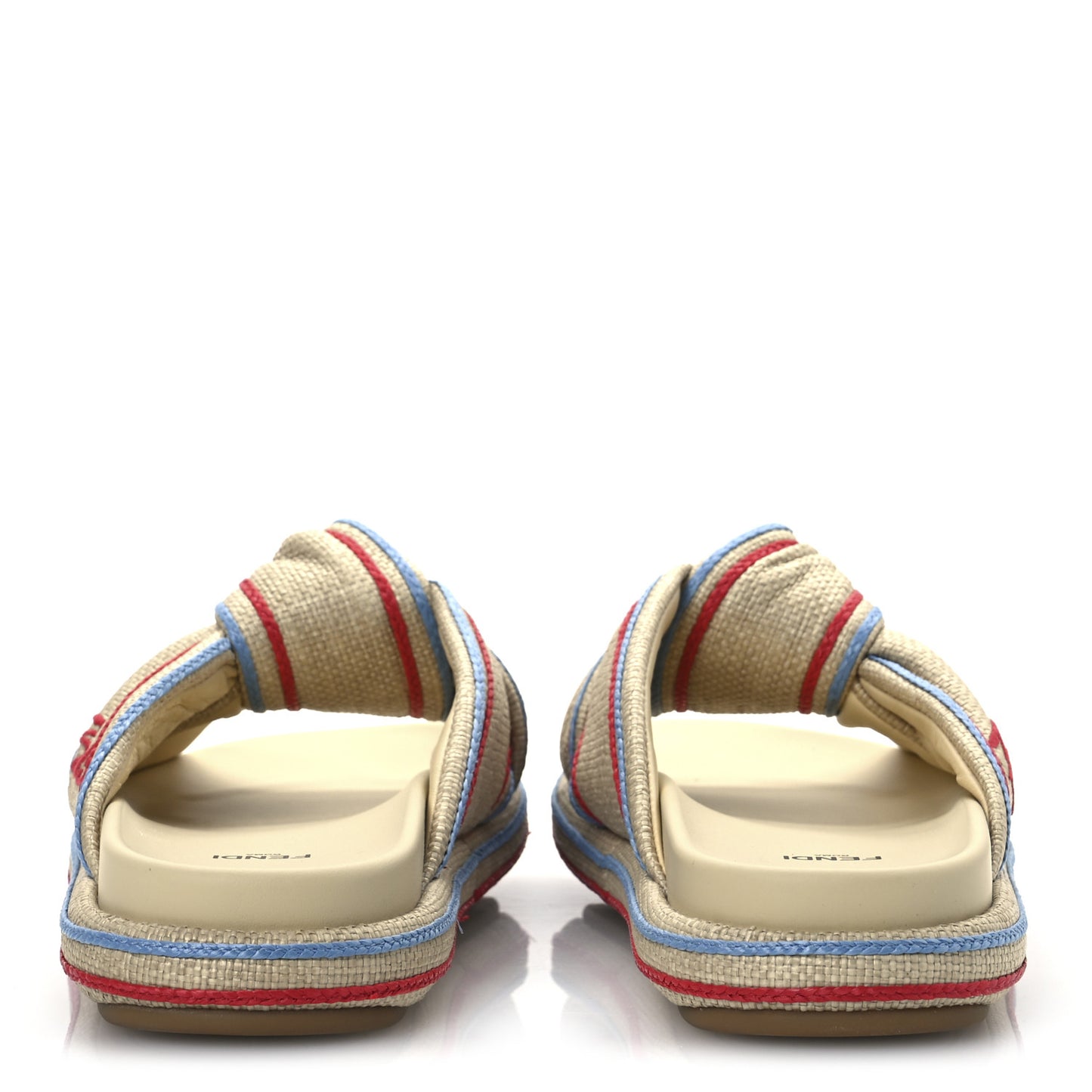 Raffia Cursive Logo Embroidered Mix Slide Sandals 39 Giallo