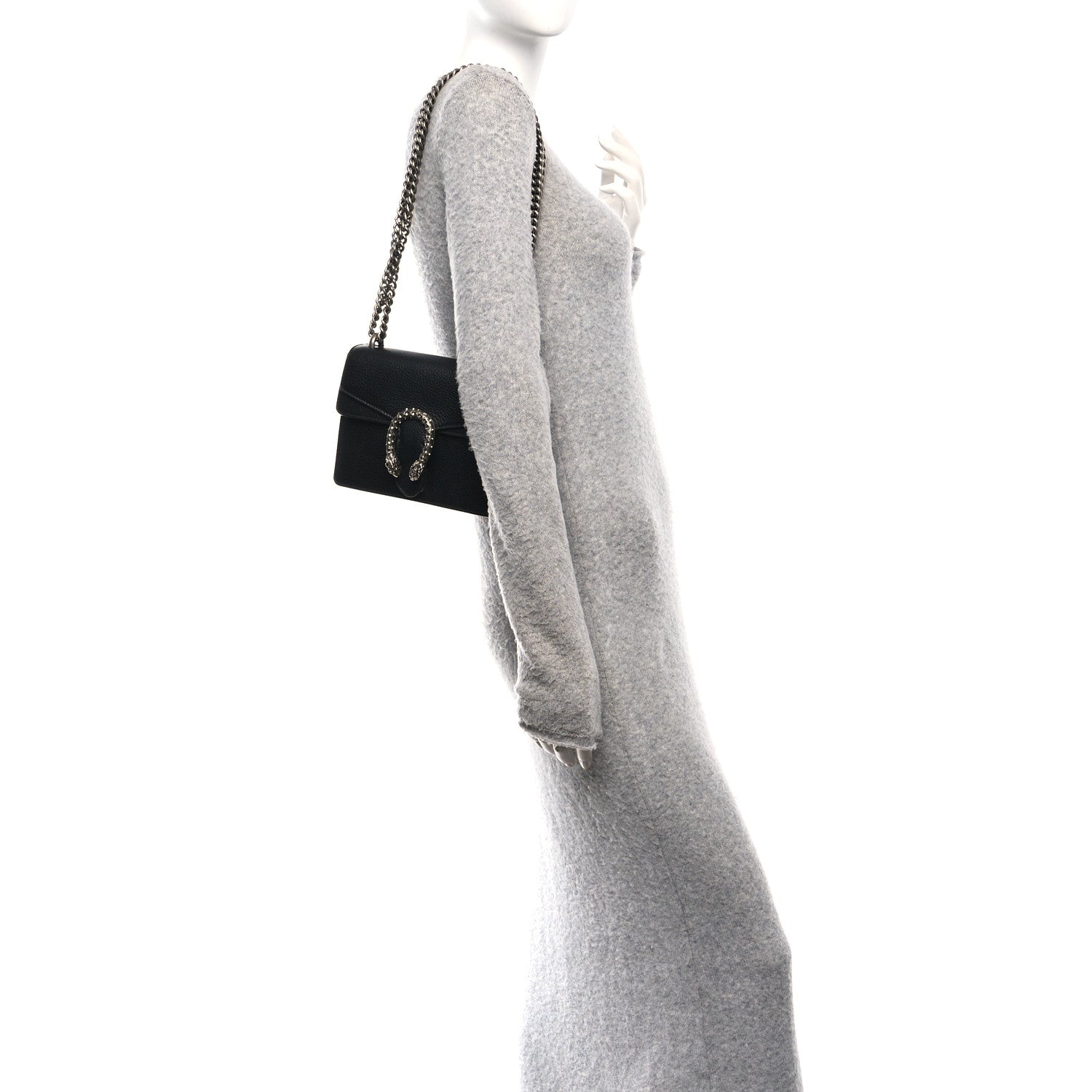 Gucci Calfskin Mini Dionysus Shoulder Bag Black 2 of 11