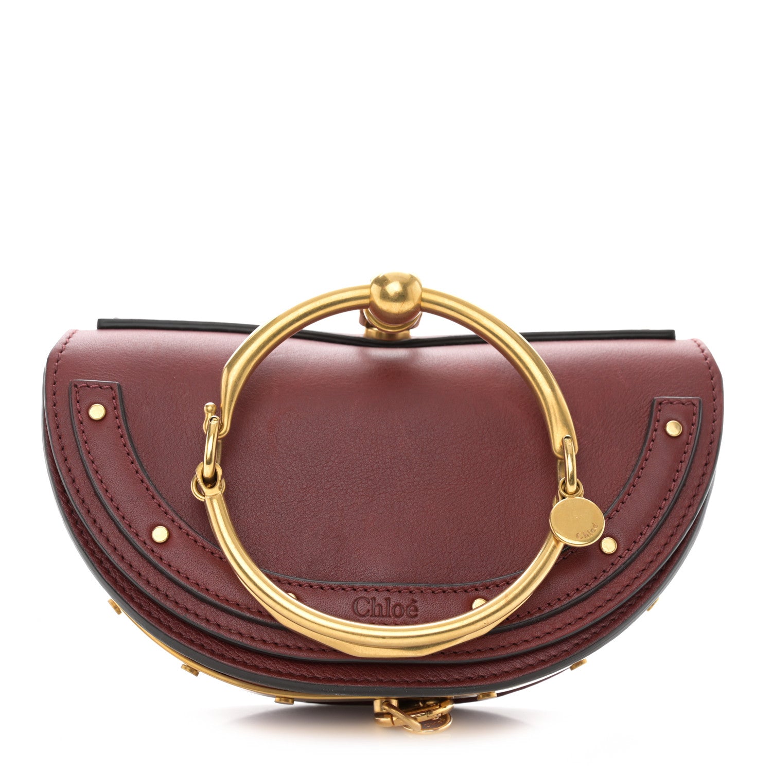 Chloe Calfskin Small Nile Bracelet Minaudiere Bag Plum Purple 1 of 13