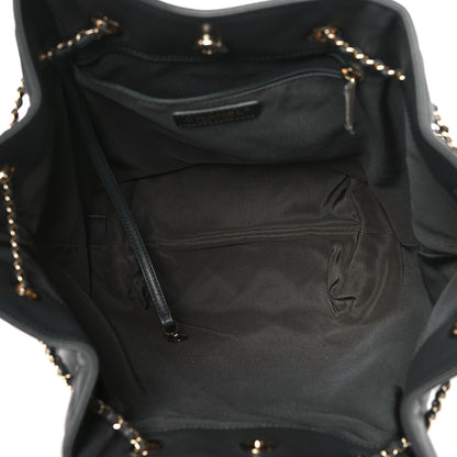 Chanel Lambskin Quilted CC Dweller Drawstring Tote Grey 5 of 13