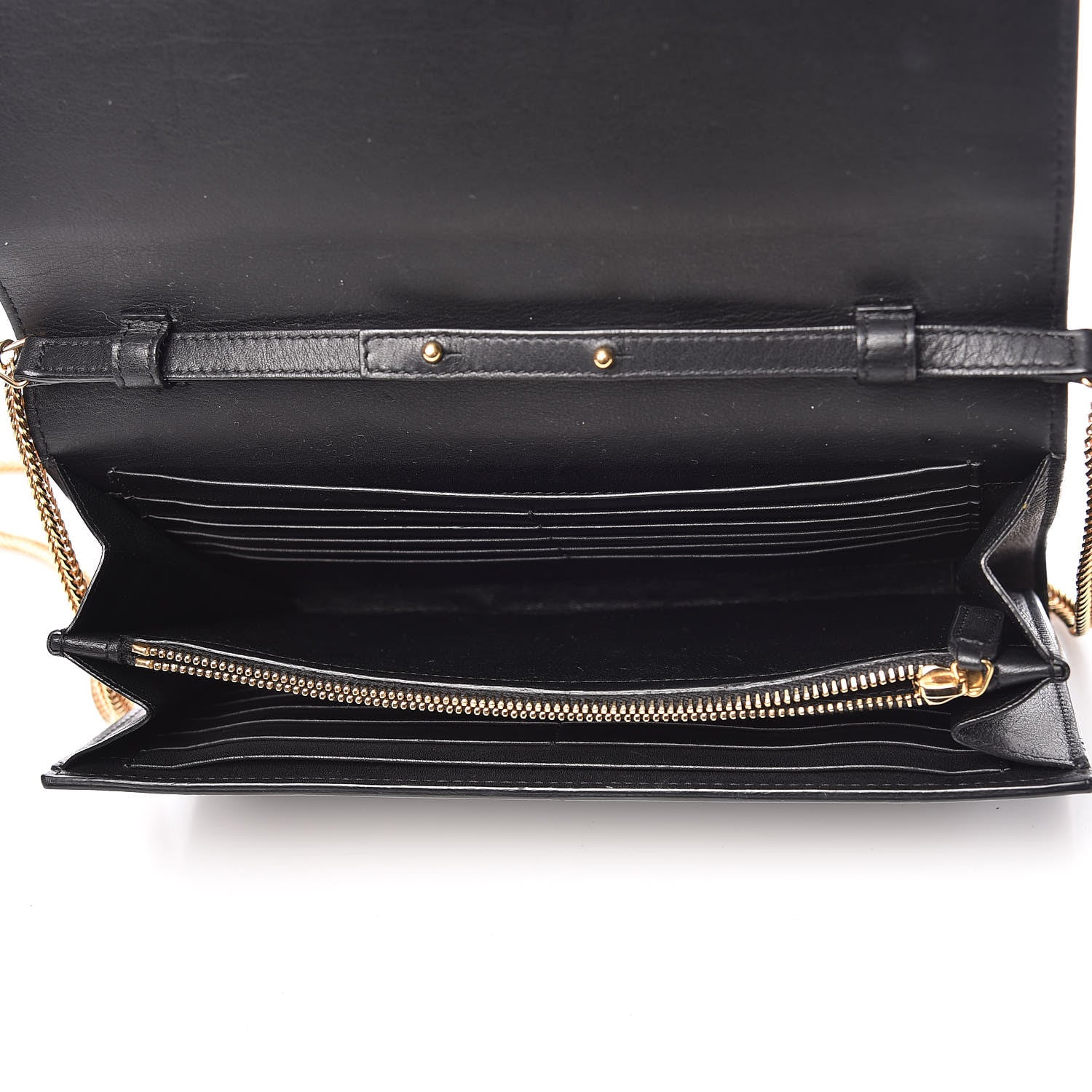Saint Laurent Calfskin Classic Y Ligne Chain Wallet Black 5 of 14