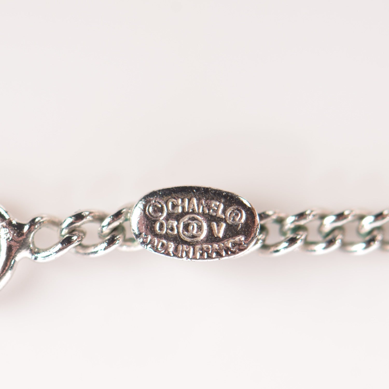 Chanel Crystal Timeless CC Necklace Silver 7 of 7
