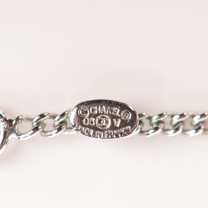 Chanel Crystal Timeless CC Necklace Silver 7 of 7